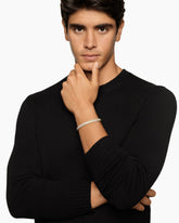 Sculpted Cable Cuff Bracelet in 18K Yellow Gold with Diamonds, 7mm